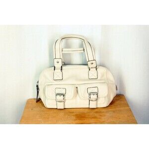 Michael Kors Ranger Purse White Leather Pebble Satchel Handbag
